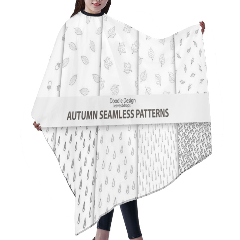 Personality  Autumn Seamless Patterns. Hand Drawn Design. Hair Cutting Cape