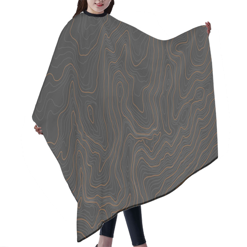 Personality  Fully Editable And Scalable Vector Illustration Of Topographic Map On A Dark Background. Great As An Abstract Background. Hair Cutting Cape