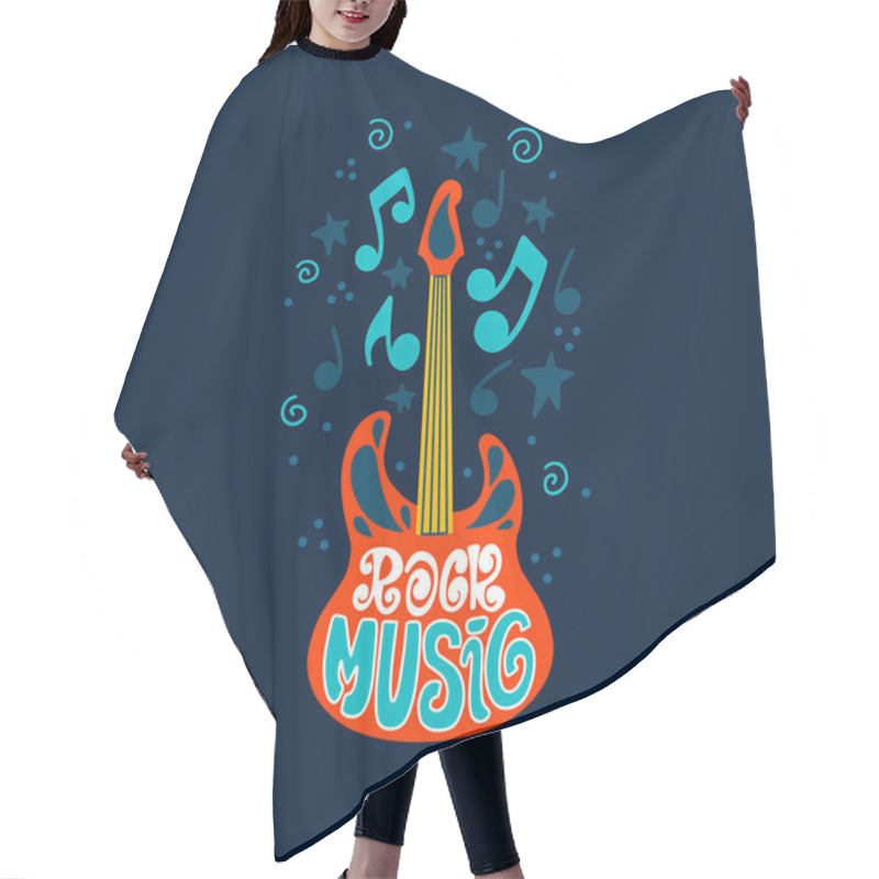 Personality  Handdrawn Illustration On Music  - Lettering And Illustrations Of Musical Instruments. Poster Or T-shirt Design. Hair Cutting Cape