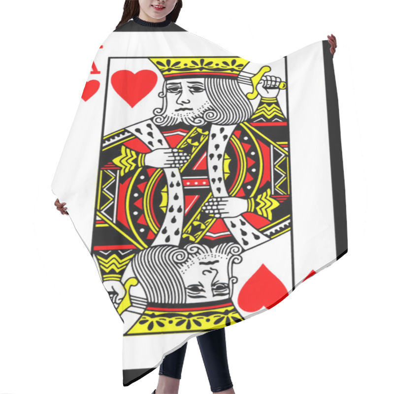 Personality  King Of Hearts Playing Card Hair Cutting Cape