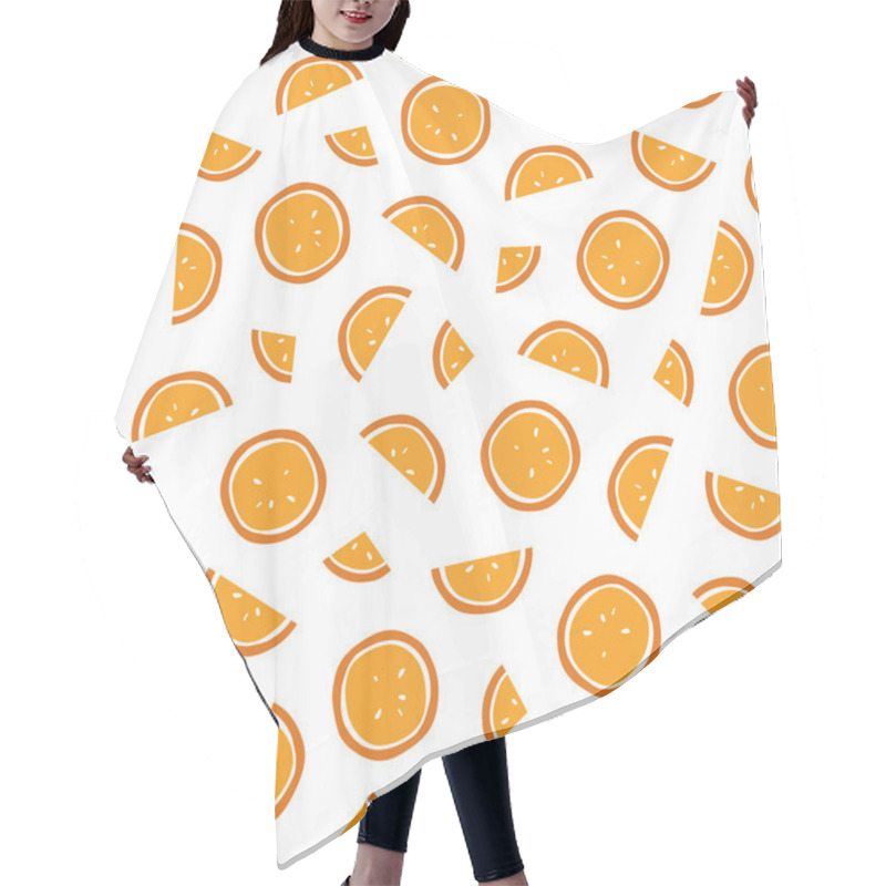 Personality  Seamless Orange Slices Pattern. Vector. Hair Cutting Cape