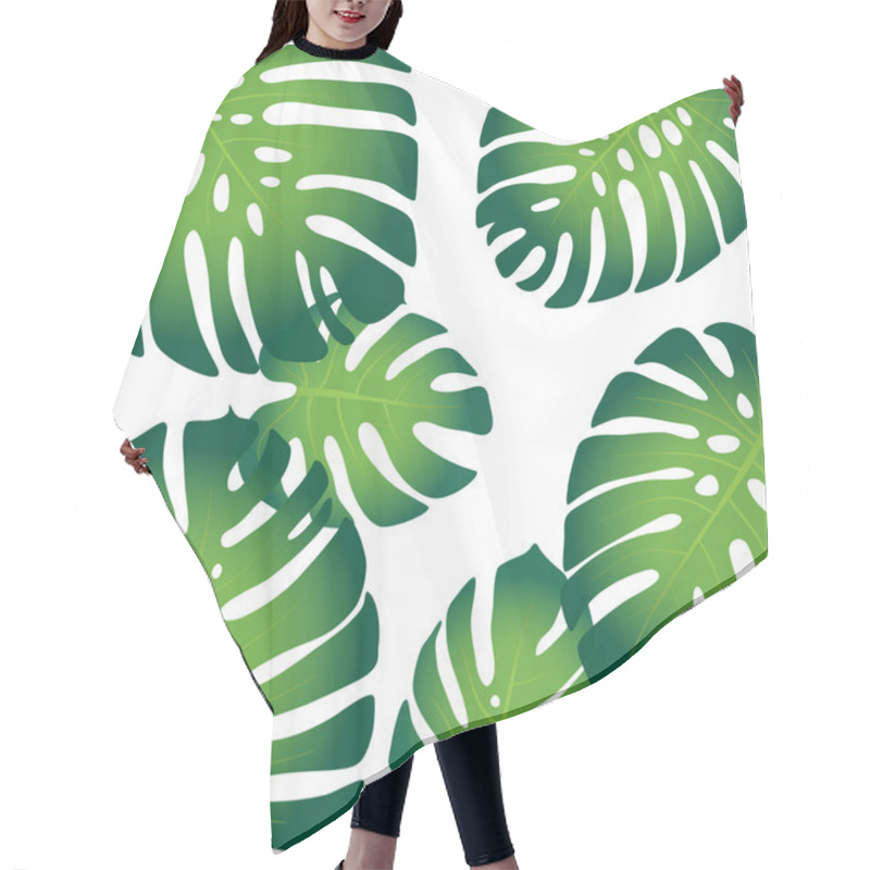 Personality  Monstera Leaves Hair Cutting Cape