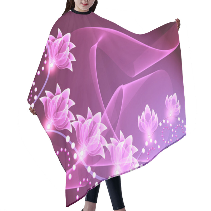 Personality  Transparent Flowers Hair Cutting Cape