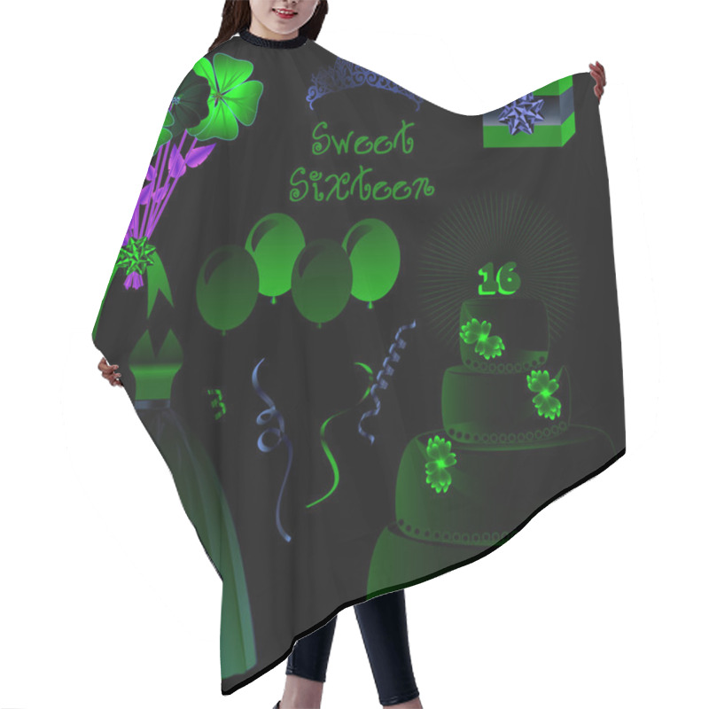 Personality  Sweet Sixteen Icons Hair Cutting Cape