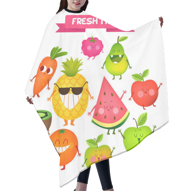 Personality  A Set Of Cute Fruits. Hair Cutting Cape