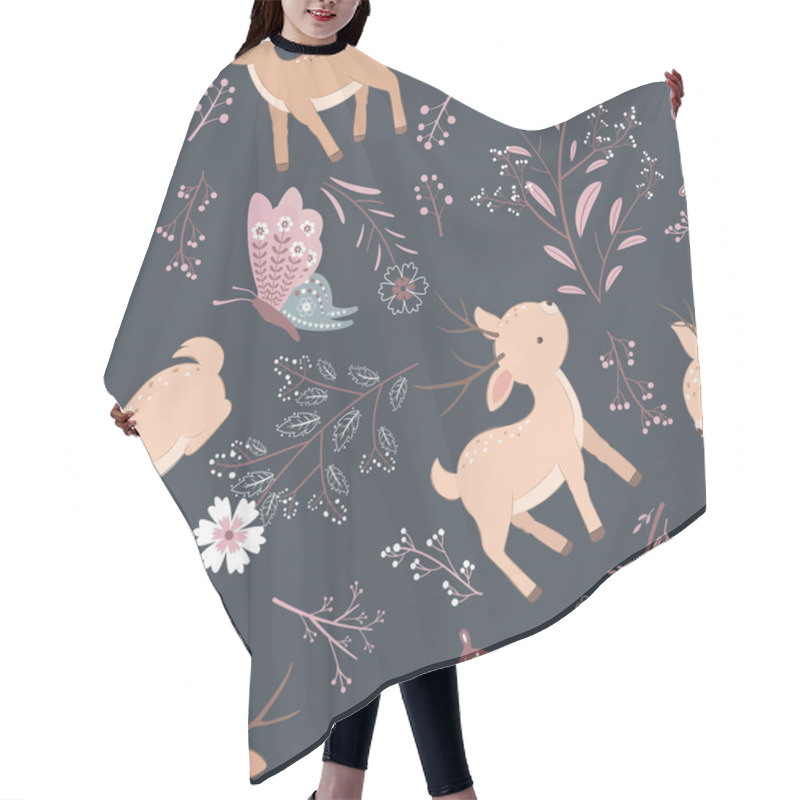 Personality  Cute Reindeer Seamless Pattern Hair Cutting Cape