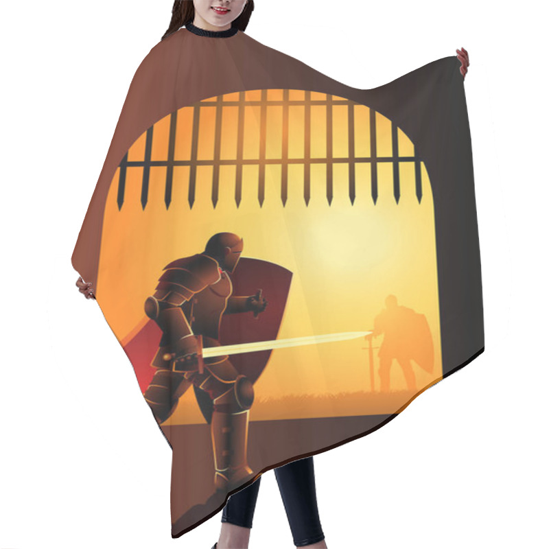 Personality  Knight Waiting By The Front Gate For A Duel Hair Cutting Cape