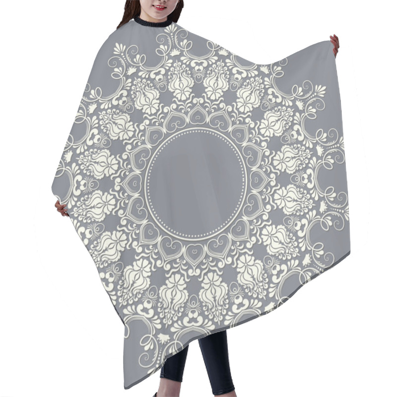 Personality  Vector Ornamental Round Lace With Damask Hair Cutting Cape