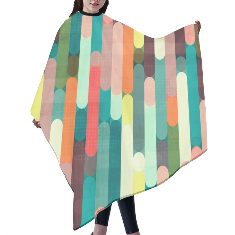 Personality  Retro Stripe Seamless Pattern With Grunge Effect Hair Cutting Cape