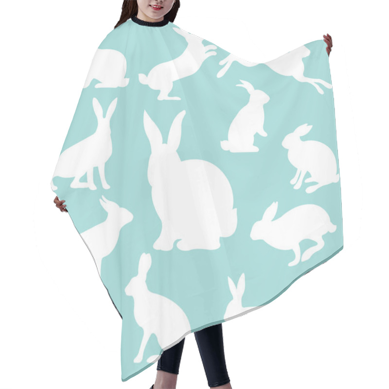 Personality  Rabbit Set With Gradient Mesh Hair Cutting Cape