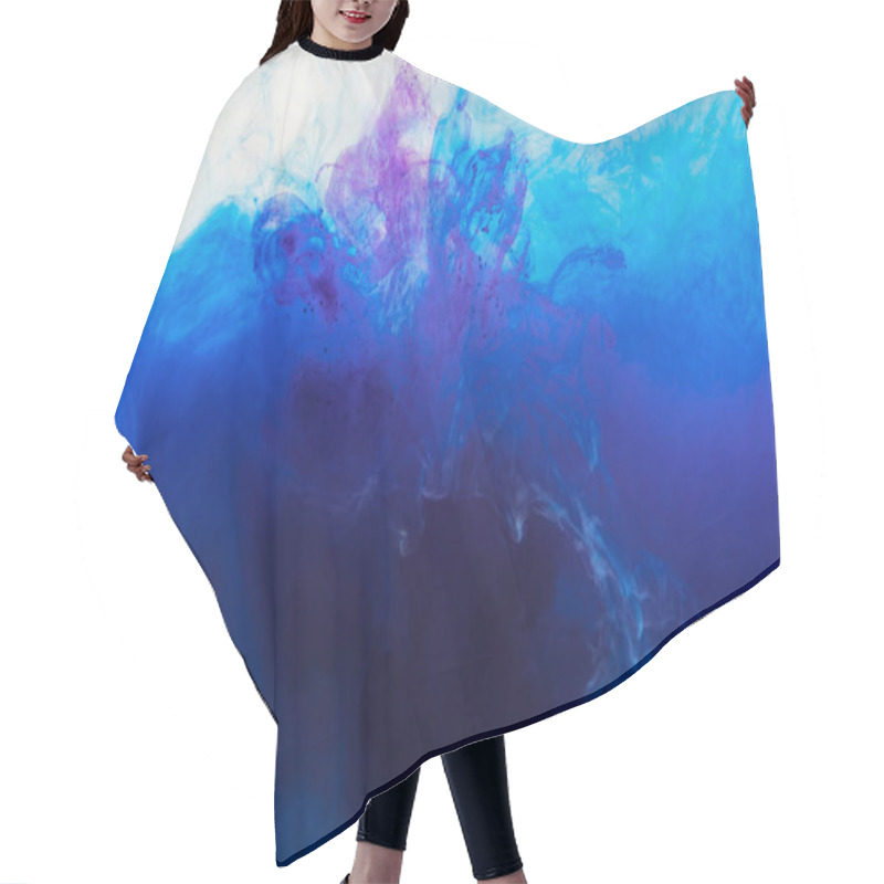 Personality  Abstract Background With Flowing Blue And Purple Paint In Water Hair Cutting Cape