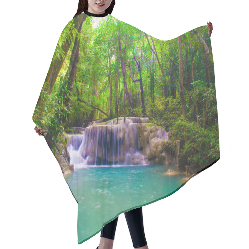 Personality  Water Fall In Spring Season Located In Deep Rain Forest Jungle Hair Cutting Cape