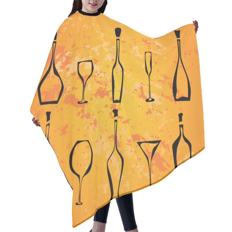 Personality  Abstract Wine Bottles Hair Cutting Cape