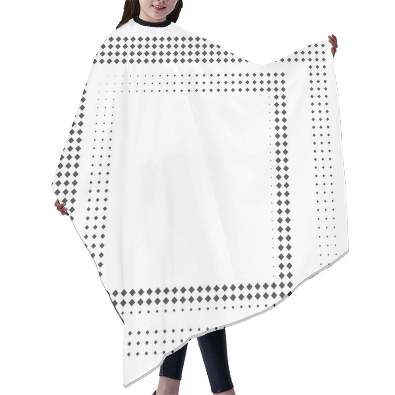 Personality  Abstract Halftone Texture With Rhombuses. Hair Cutting Cape