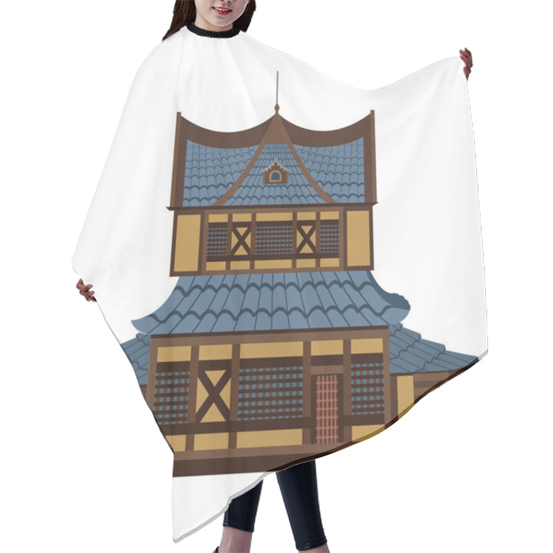 Personality  Chinese Castle Image Hair Cutting Cape