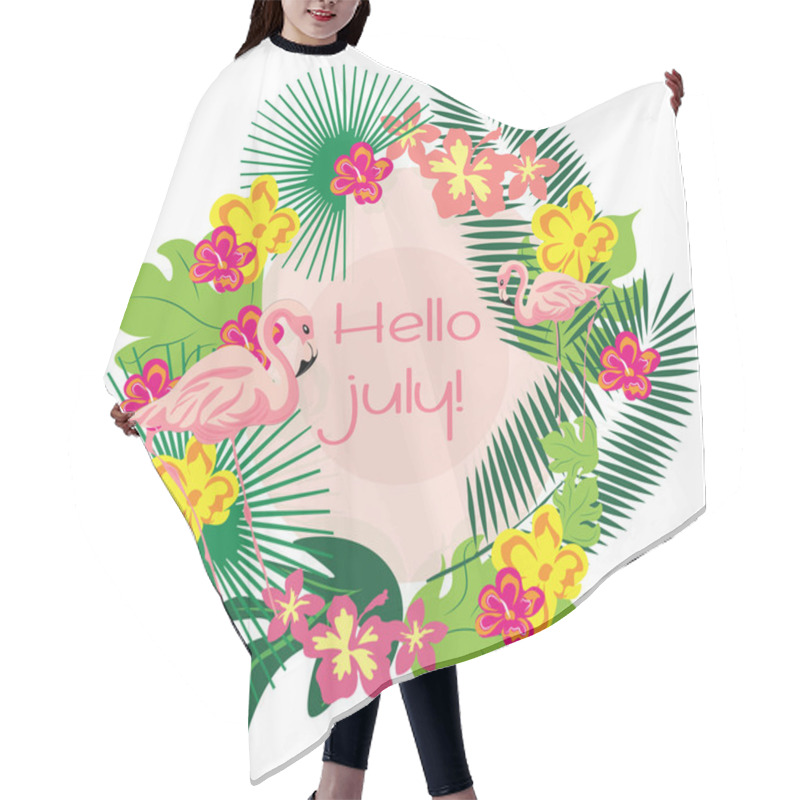 Personality  Summer Card Wreath With Flamingo Hair Cutting Cape