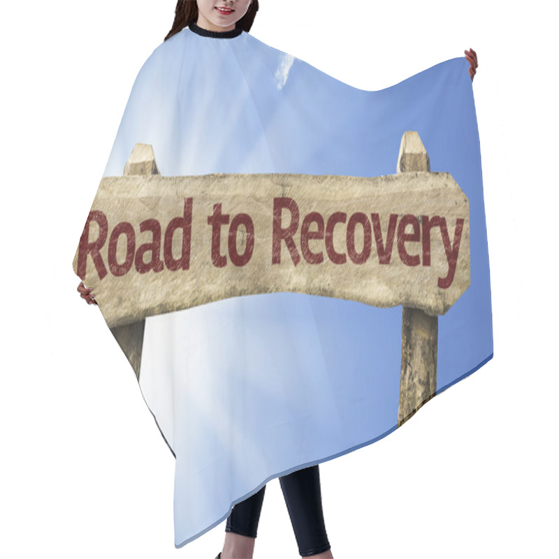 Personality  Road To Recovery Wooden Sign Hair Cutting Cape