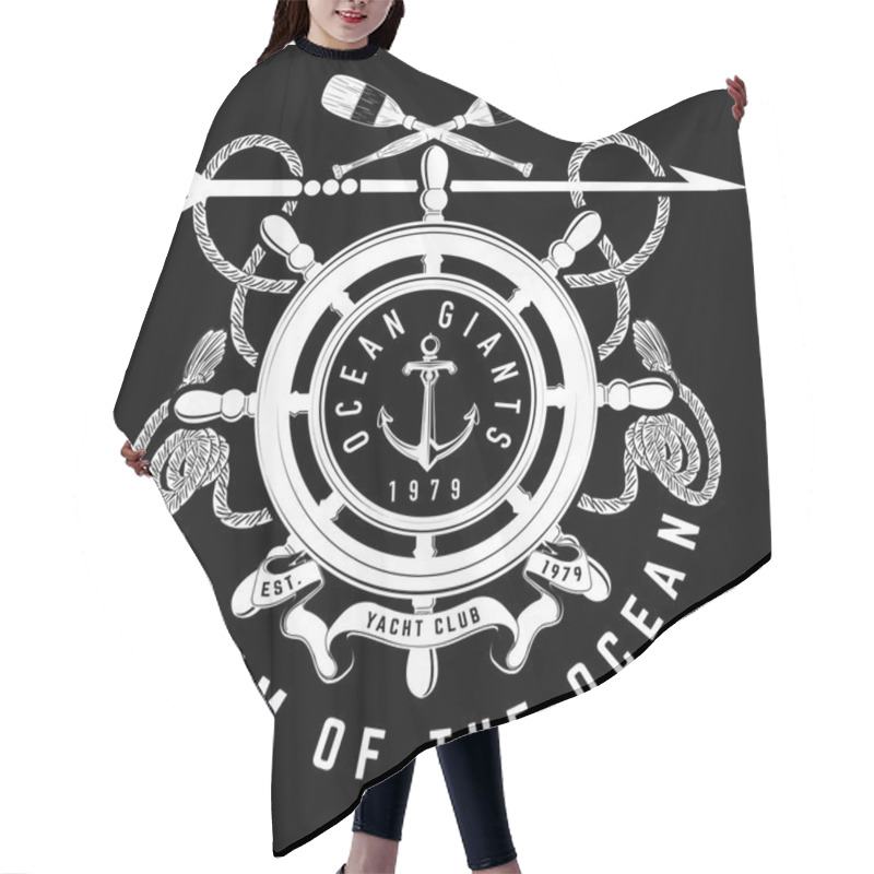 Personality  Nautical Logo With A Lighthouse And Anchor Hair Cutting Cape