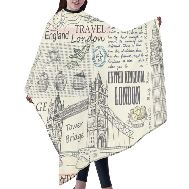 Personality  London With Big Ben And Tower Bridge. Vector Illustration Hair Cutting Cape