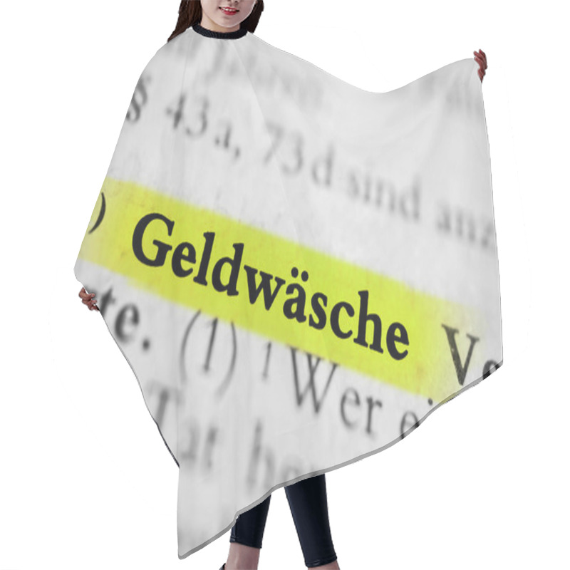 Personality  Geldwsche Is The German Word For Money Laundering - Yellow Marker  Hair Cutting Cape