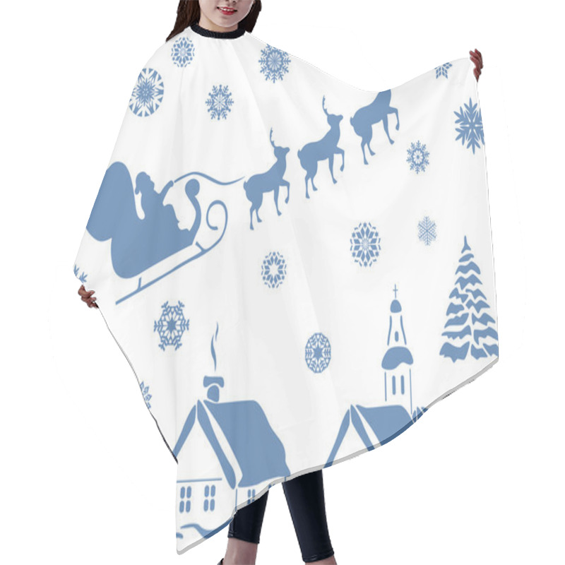 Personality  Set Of Christmas Design Elements Hair Cutting Cape