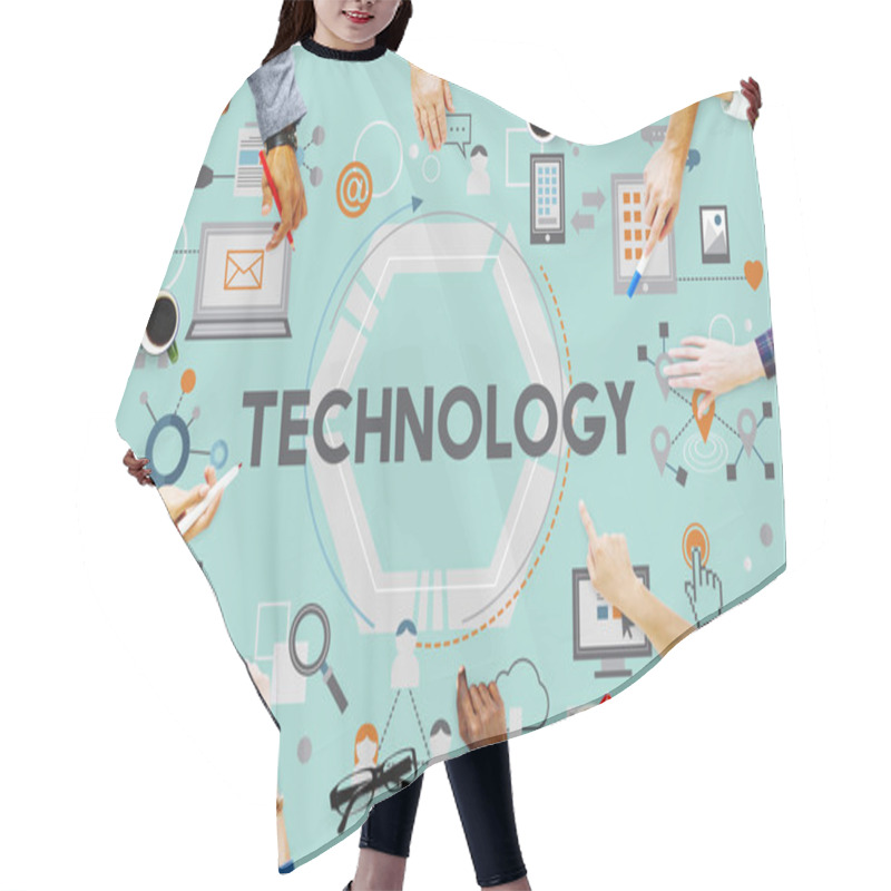 Personality  Business People And Technology Concept  Hair Cutting Cape