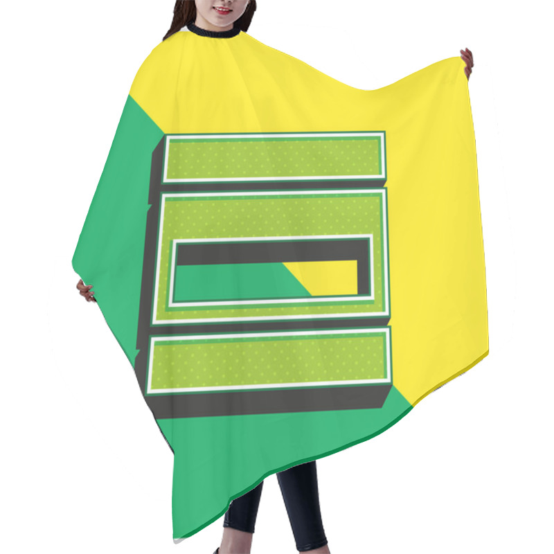 Personality  Accordion Menu Green And Yellow Modern 3d Vector Icon Logo Hair Cutting Cape