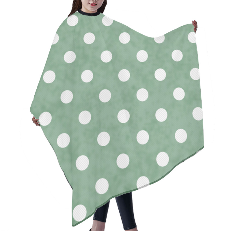 Personality  Green And White Large Polka Dots Pattern Repeat Background Hair Cutting Cape