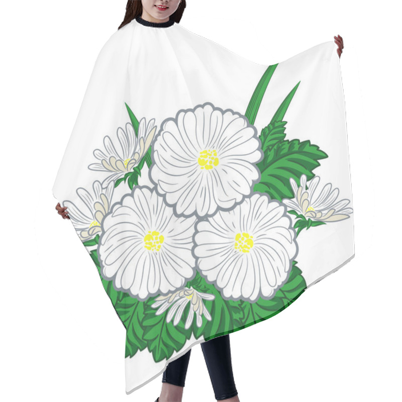 Personality  Bouquet Of Chamomiles And Daisies Hair Cutting Cape