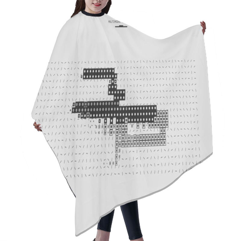 Personality  Abstract Visual Representation Of A Multimodal Model With Geometric Shapes And Lines. Hair Cutting Cape