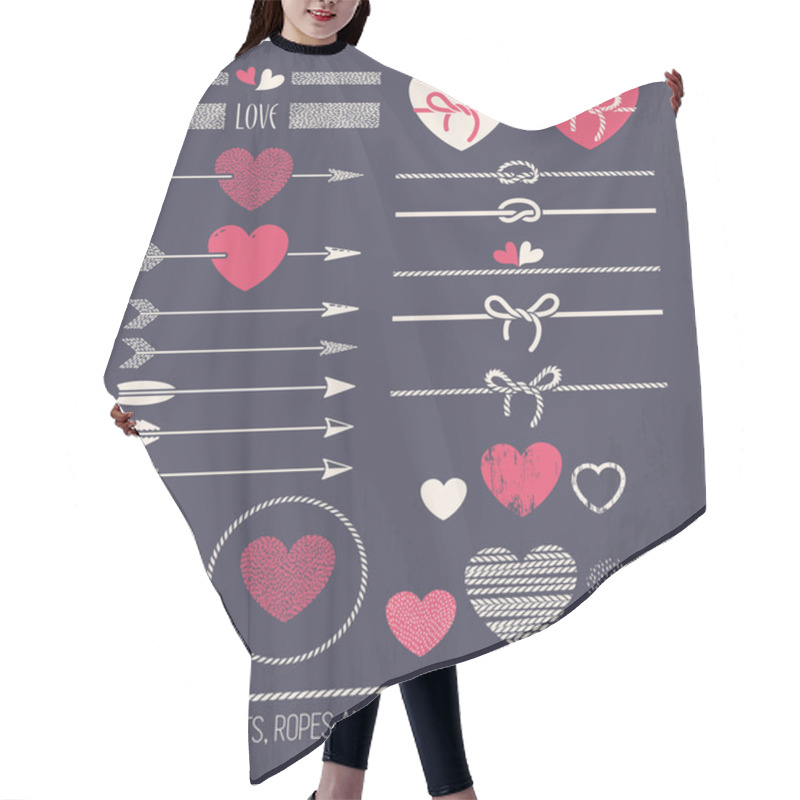 Personality  Hearts, Ropes And Arrows Hair Cutting Cape