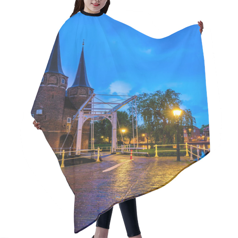 Personality  Oostport Eastern Gate Of Delft At Night. Delft, Netherlands Hair Cutting Cape