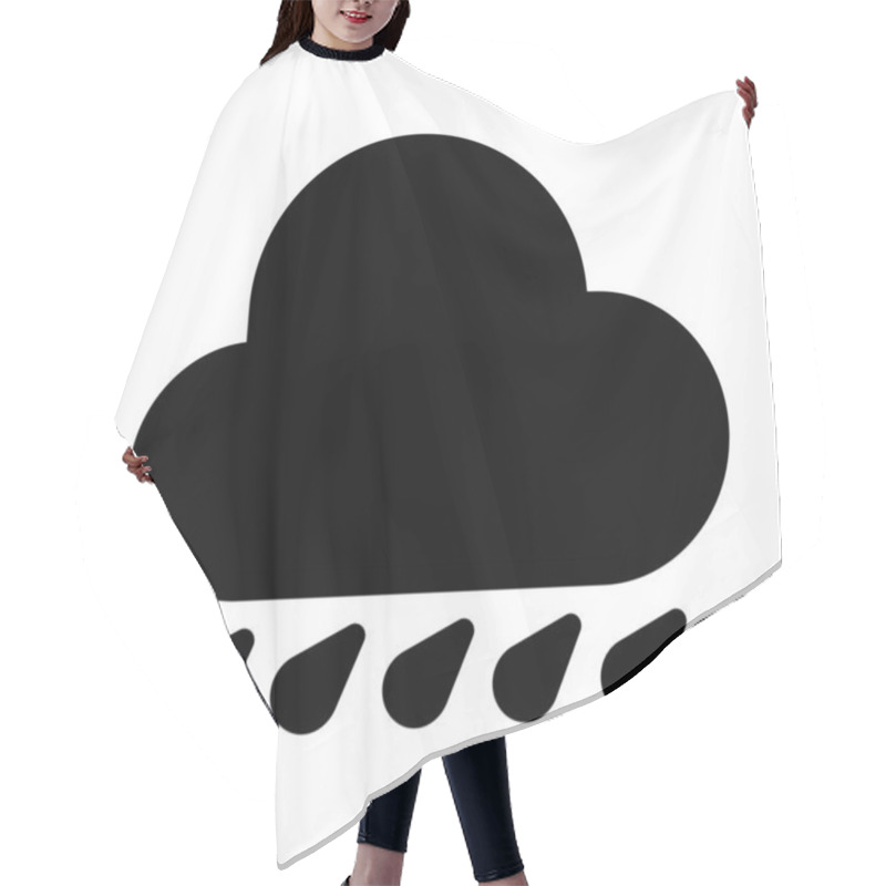 Personality  Rain Cloud Icon. Concept Of Bad Weather, Storm, And Forecast. Hair Cutting Cape