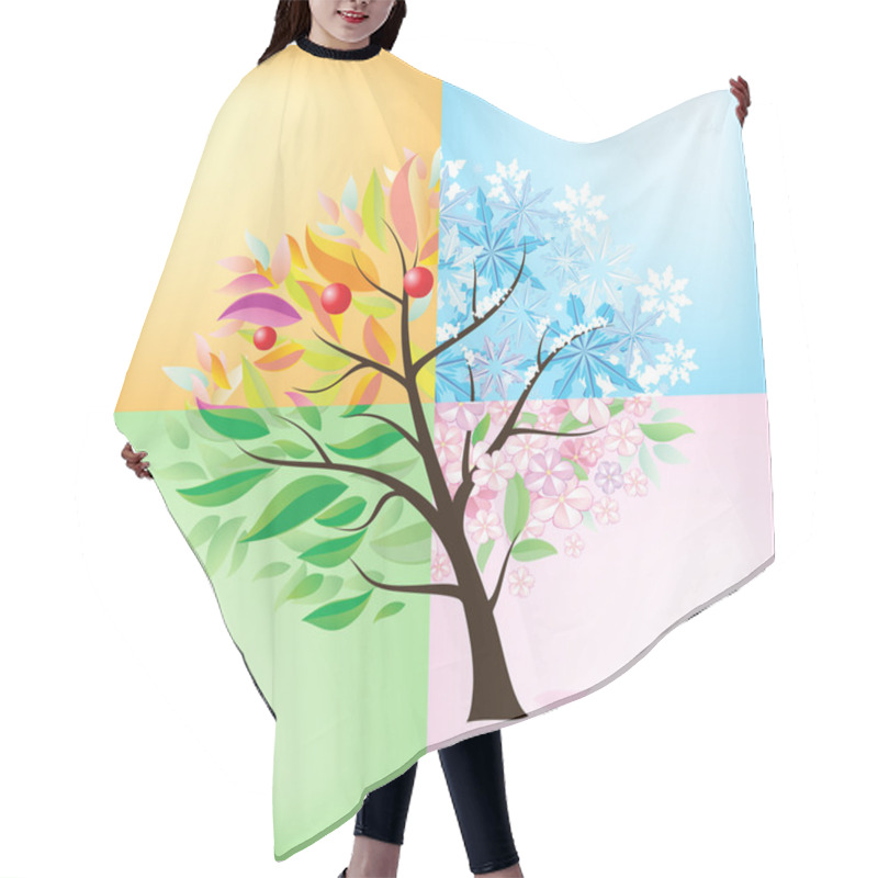 Personality  Four Seasons Tree Hair Cutting Cape