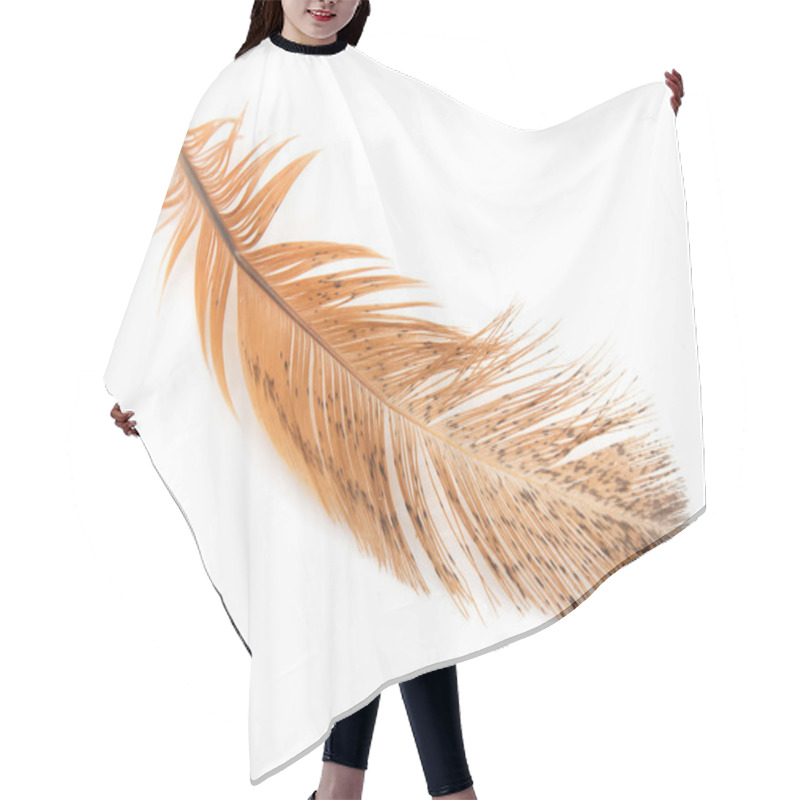 Personality  Golden Feather On A White Background Hair Cutting Cape