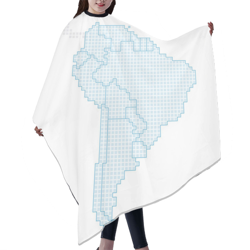 Personality  Digital Map Of South America Continent With State Borders Hair Cutting Cape