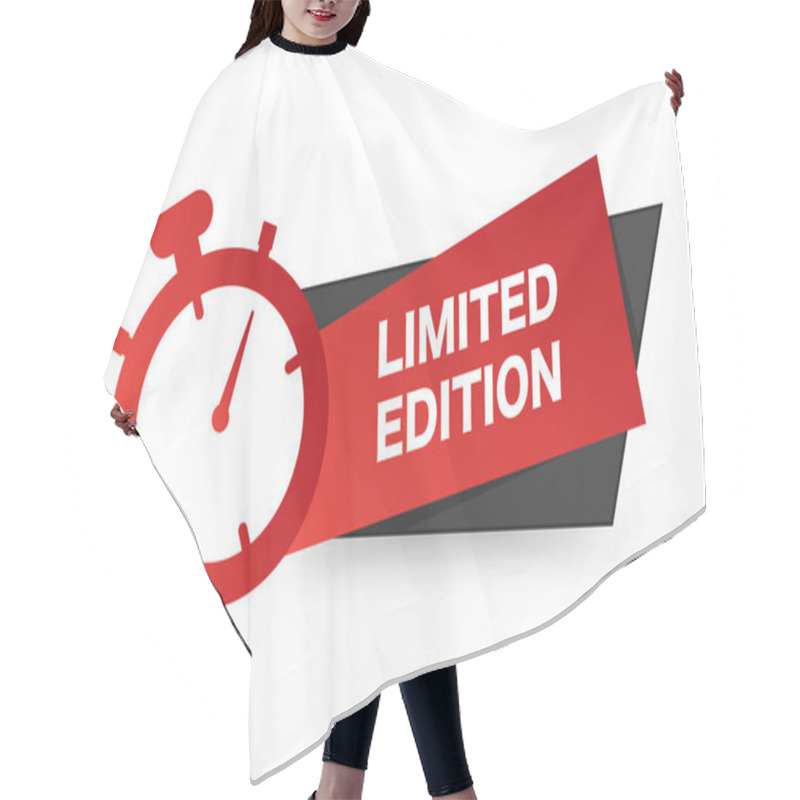 Personality  Red Banner Limited Edition. Clearance Marketing Business Proposal For Advertising Retail Products And Special Vector Sale Hair Cutting Cape