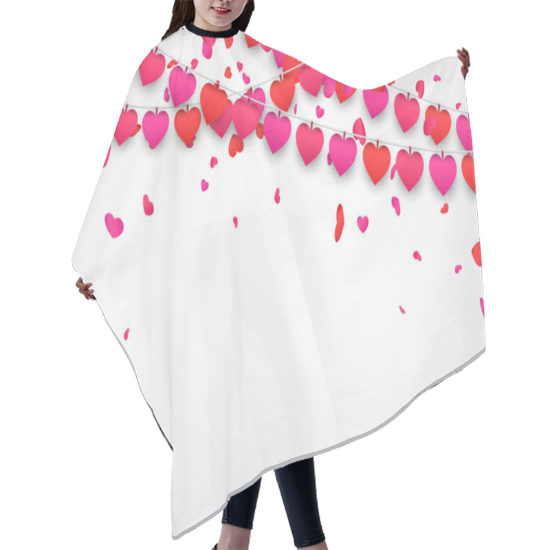 Personality  Valentines Day Template With Hearts Hair Cutting Cape