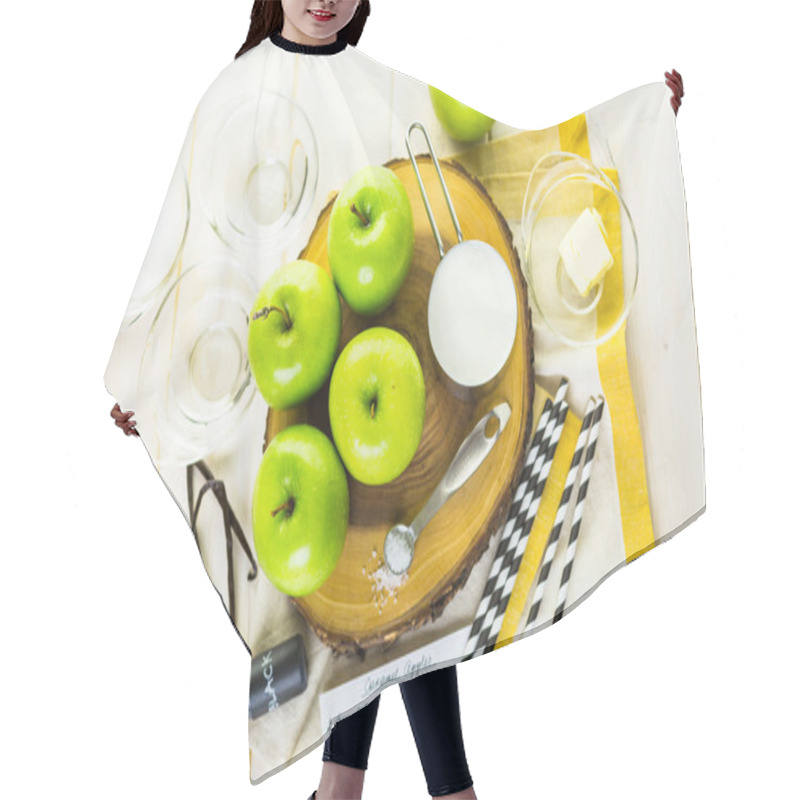 Personality  Preparing Homemade Black Candy Apples Hair Cutting Cape