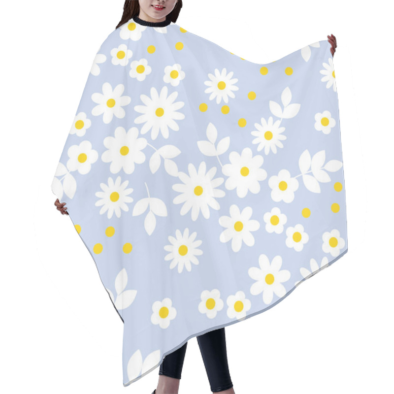 Personality  Abstract Simple White Flowers Seamless Pattern  Hair Cutting Cape