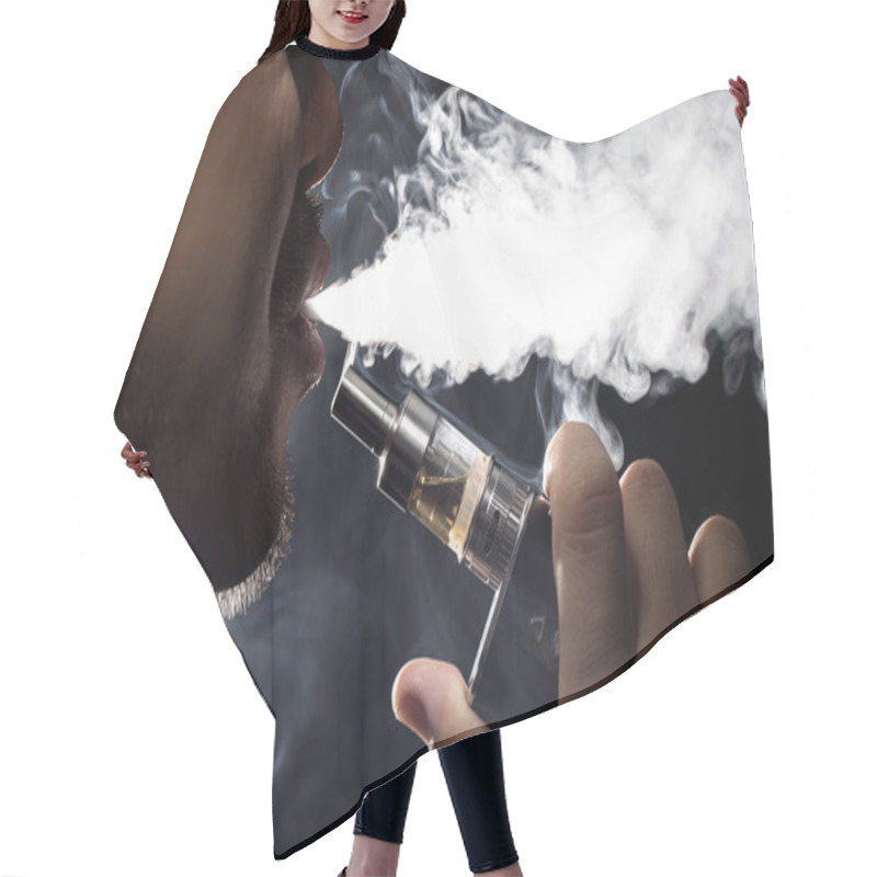 Personality  Man Smoking Electronic Cigarette Hair Cutting Cape