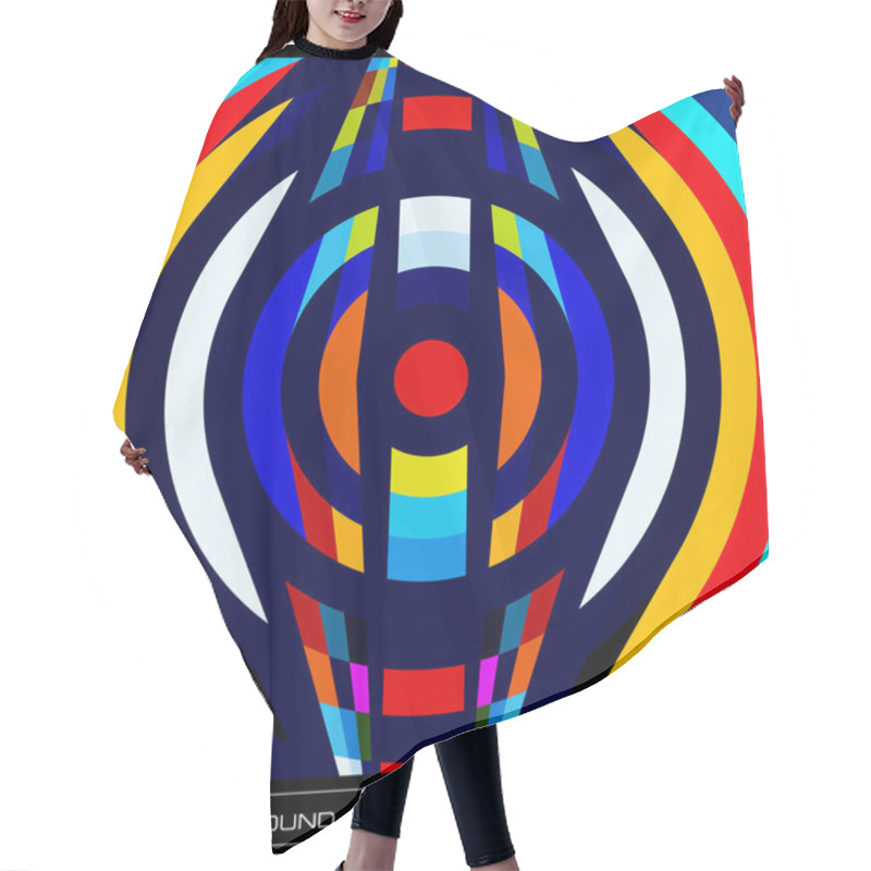 Personality  Abstract Retro Circles Background Vector Hair Cutting Cape