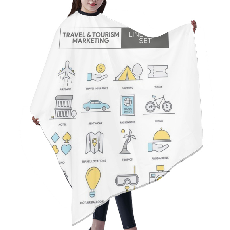 Personality  Travel & Tourism Icon Set Hair Cutting Cape