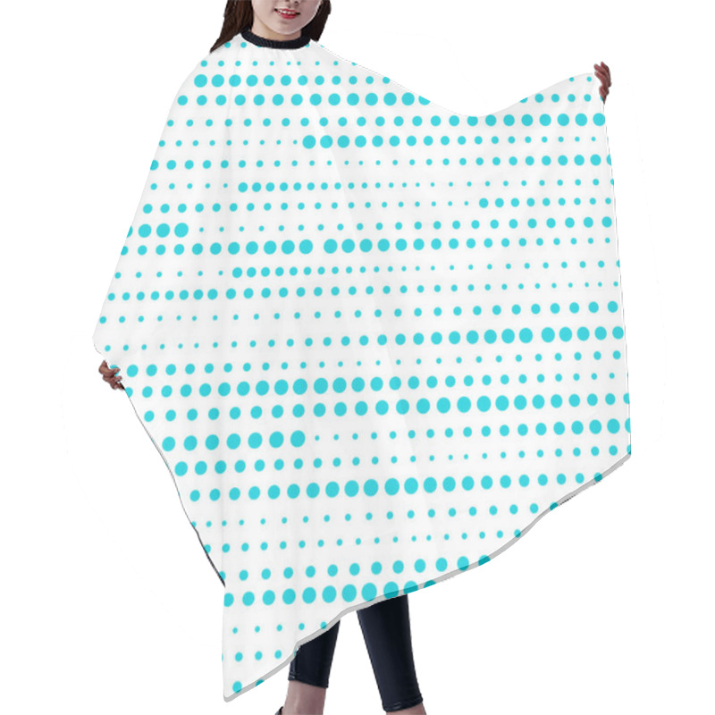 Personality  Abstract Blue Dotted Stripes Horizontal Pattern Isolated On Whit Hair Cutting Cape