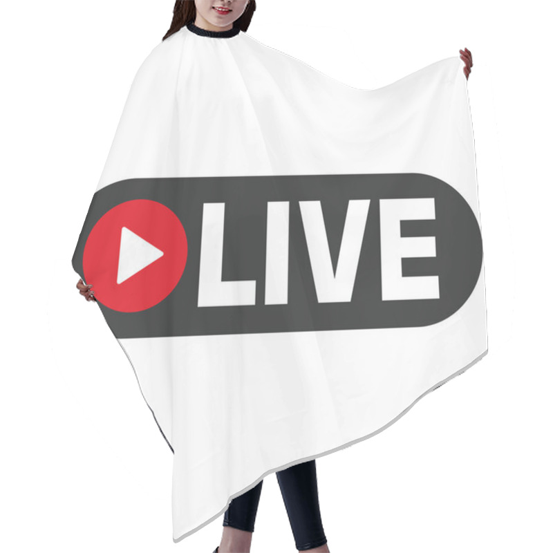 Personality  Vector Technology Icon Live Video. Image Live Online Video. Illustration Live Video Stream Sign Symbol In Flat Style Hair Cutting Cape