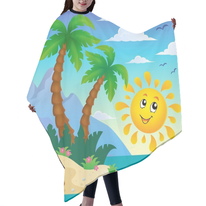 Personality  Tropical Island Theme Image 9 Hair Cutting Cape