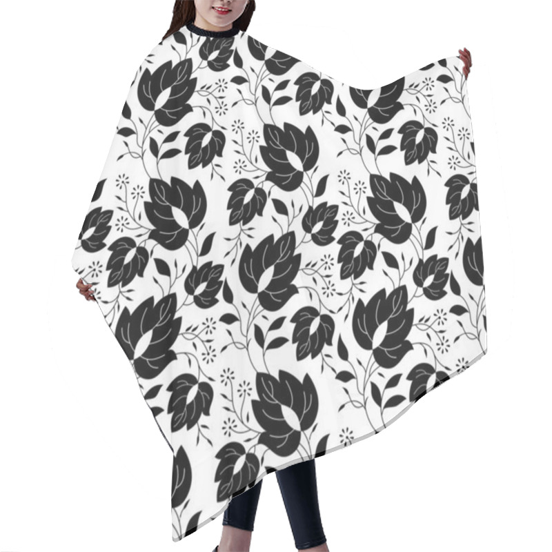 Personality  Seamless Leaves Pattern Hair Cutting Cape