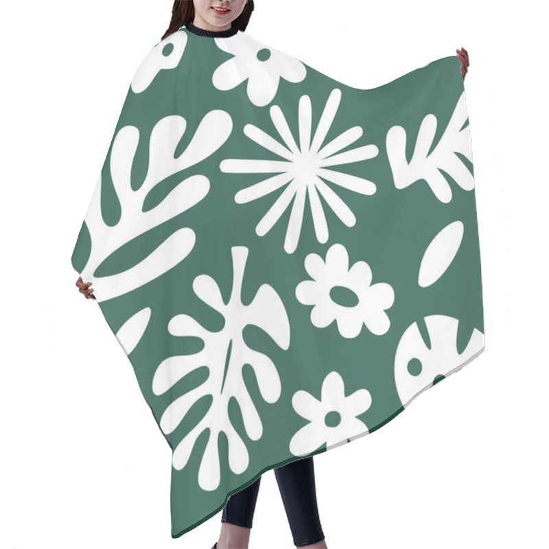 Personality  Tremdy Pattern  Background With Abstract Floral And Leaf Patterns Hair Cutting Cape