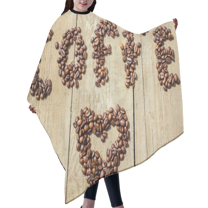 Personality  Fresh Coffee Beans On Wood And Linen Bag, Ready To Brew Delicious Coffee Hair Cutting Cape