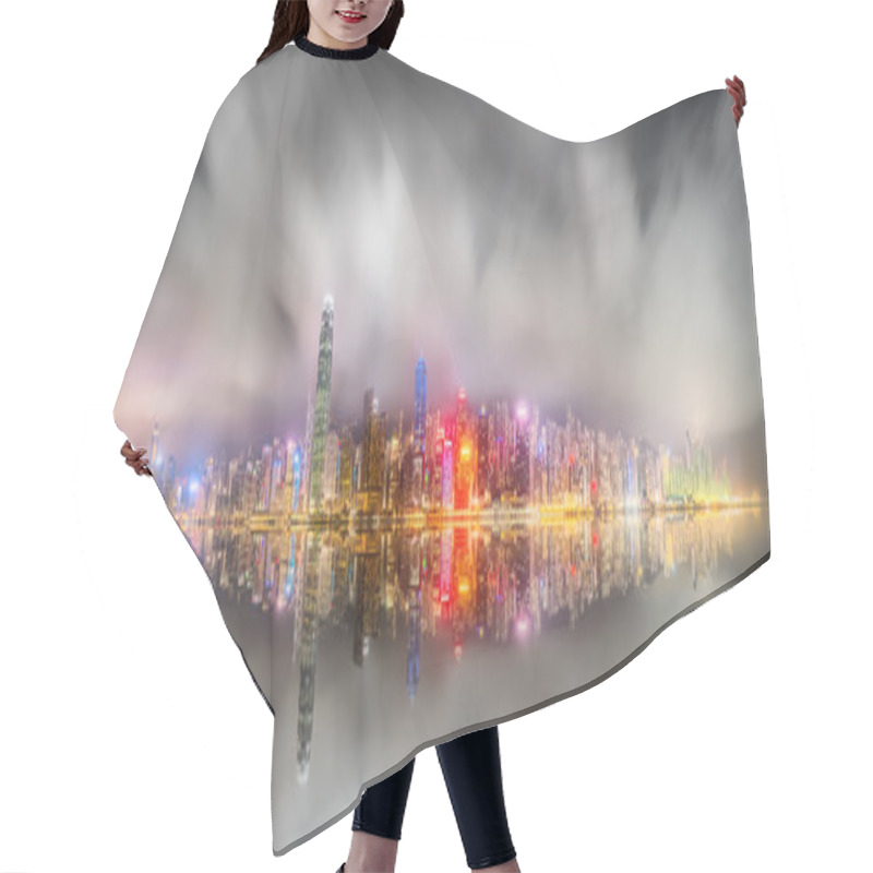 Personality  Panorama Of Hong Kong And Financial District Hair Cutting Cape